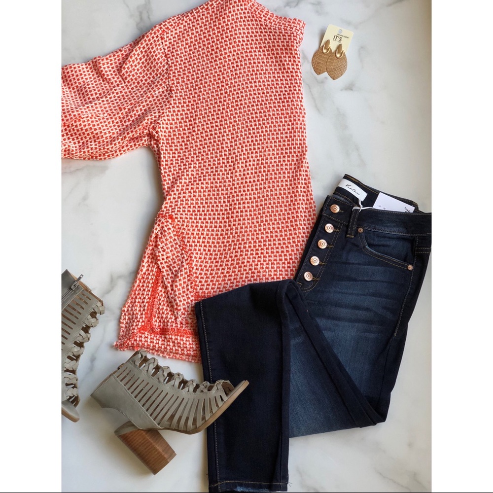 🔥last 1🔥Umgee waffle knit 3/4 sleeve top M - Picture 6 of 7